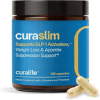 Curaslim GLP-1 Weight Loss Support: Natural GLP-1 Pathway Activation - Appetite Suppressant, Energy & Metabolism Booster - 10-in-1 Expert-Formulated, Berberine, 5HTP, Chromium, Saffron, 60 Servings