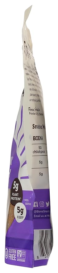 BIENA Chickpea Snacks - Crunchy Roasted Chickpeas - High Fiber Vegan Protein Snacks for Adults and Kids - 5 Ounce Individual Pack - Rockin' Ranch