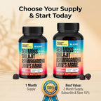 KJHD Shilajit Ashwagandha Gummies with Sea Moss, Beet Root, Lion’s Mane Mushroom & Black Seed Oil – Organic Herbal Superfood Supplement – 60 Vegan Gummies