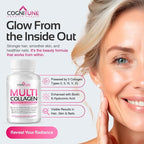 CogniTune Multi Collagen Peptides for Women with Biotin, Hyaluronic Acid, Vitamin C - 5 Types I II III V X Colageno Hidrolizado - 2000mg Hair Skin Nails Joints Support - 120 Capsules