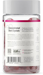Snap Supplements Nitric Oxide Gummies - Beet Root Extract 300mg, Sugar Free Beetroot Supplement with Pomegranate Powder for Circulation & Natural Energy, 60 Vegan Gummies, Cherry Flavor