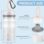 Baderke 2 Pcs Protein Powder Container with Funnels Stand, 4 Stackable Leakproof Protein Powder Dispenser, Portable Keychain Powder Container for Workout, Fitness, Travel(White, Blue)