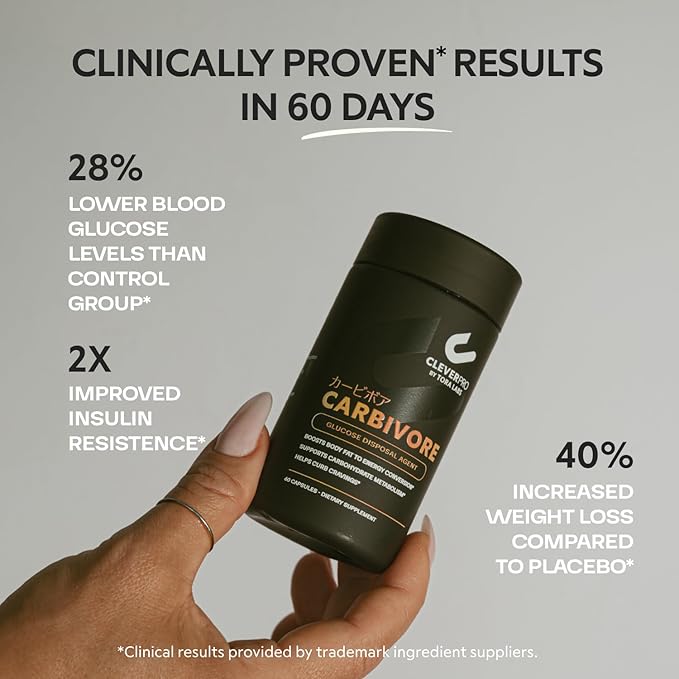 CleverPro Carbivore Carbohydrate Disposal Agent (GDA) with Chromium Picolinate & Dihydroberberine (DHB) – Better Than Berberine – 60 Capsules (30 Servings)