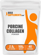 BulkSupplements.com Porcine Collagen Powder - Hydrolyzed Collagen Supplement, for Hair, Skin, & Nails - Unflavored & Gluten Free, 2.5g per Serving, 100g (3.5 oz) (Pack of 1)