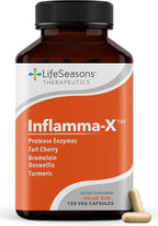 LifeSeasons Inflamma-X Joint & Tissue Support Supplement – Supports Muscle Comfort, Recovery & Flexibility – Herbal Formula with Turmeric, Bromlein, Protease – 120 Capsules