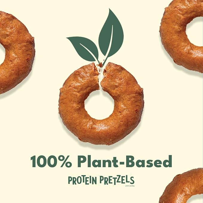 CRISP POWER Protein Pretzels, Sea Salt, 28G Protein, High Protein Snack, High Fiber, Low Carb Crunchy Pretzel Snacks, No Added Sugar, 1.75 oz Bags, 6 Pack, Vegan, Keto