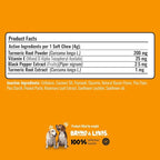 Turmeric Treats for Dogs – Turmeric Curcumin Supplement with MSM, Coconut Oil & Vitamin E – Hip & Joint Support Supplement for Pain Relief, Arthritis, Mobility & Anti-Inflammatory for Dogs – 90 Chews