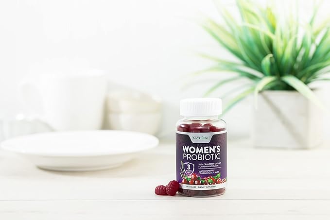 Built by Nature Probiotics for Women Gummies 3 Billion CFU, 6 Probiotic Strains with Cranberry Supplement, Digestive, Immune, Vaginal & Urinary Health, Shelf Stable, 60 Gummy