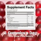 dr.blet Red Ginseng Boost Gummies – Daily Energy & Immune Support, Strawberry-Flavored Vegan Gummies with 6-Year Korean Red Ginseng, Caffeine-Free, No Added Sugar – 30 Count