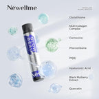 NEWELLME Liquid Collagen Shots with Hyaluronic Acid, 18,000mg Multi Collagen Peptides, Sugar Free Ready-to-Drink Collagen Supplement for Hair Skin Nails, 28 Bottles