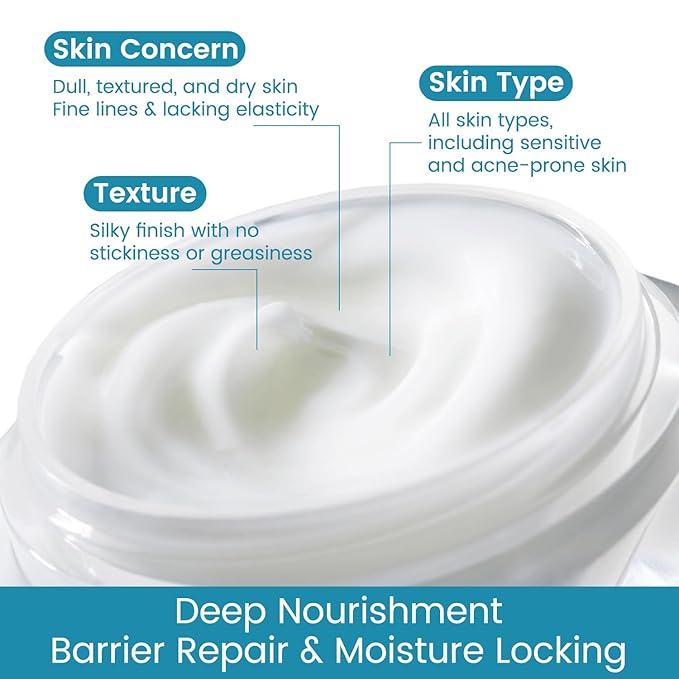 Resveratrol Wrinkle Cream, Skin Barrier Repair Face Moisturizer, Instant Soothing & Repairs Stratum Corneum Barrier, Enhances Moisture Retention, Reduces Sensitivity, Moisturizing and Hydrating Cream
