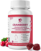Lukaree Cranberry Gummies for Women – Cranberry Supplement Complex with D-Mannose, Ashwagandha, Magnesium, Ginseng – Urinary Tract, Mood & Energy Support – Daytime Vitality Supplement – 60 Count
