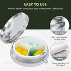 3 Pack Pill Box, Small Pill Case for Purse & Pocket, Cute Travel Medicine Organizer, Portable Medicine Container Holder to Hold Vitamins, Medication, Fish Oil & Supplement, Abstract Art Marble