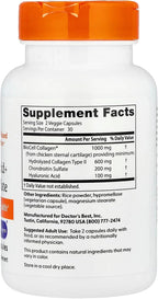 Doctor's Best Hyaluronic Acid with Chondroitin Sulfate Capsules - Joint Health Support Supplement for Women & Men, BioCell Collagen, Non-GMO, Gluten Free, Soy Free - 60 Veg Caps