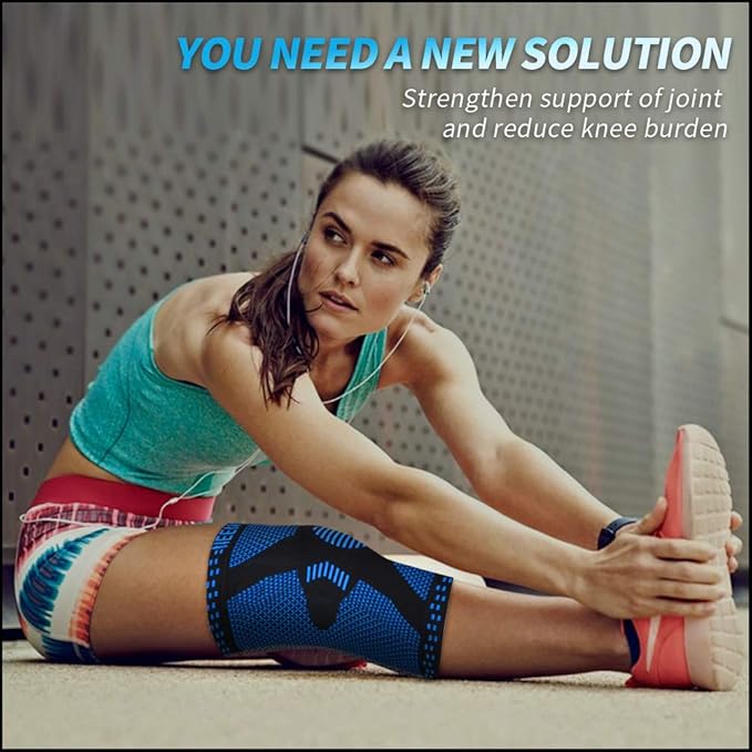 NEENCA Professional Knee Brace for Pain Relief, Medical Knee Support with Patella Pad & Side Stabilizers, Compression Knee Sleeve for Meniscus Tear, ACL, Joint Pain, Runner, Workout (Blue, X-Small)