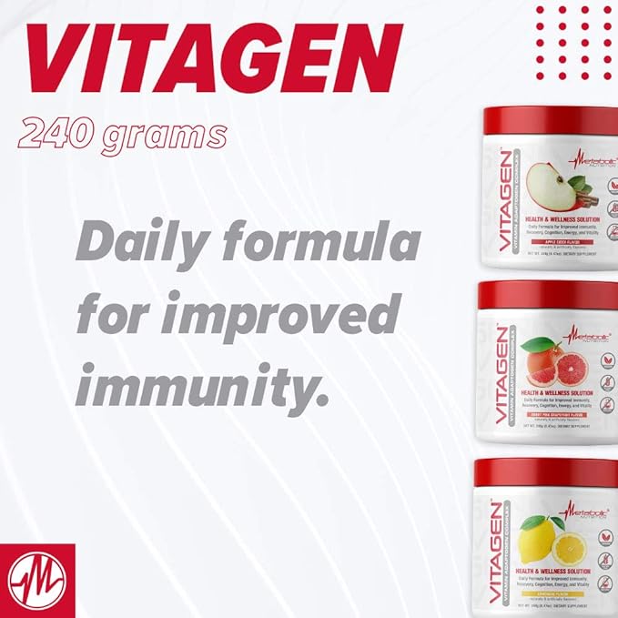 Metabolic Nutrition Vitagen, Vitamin Adaptogen Complex, 240 g, Health & Wellness Solution (Lemonade)