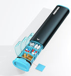 Metal Pill Organizer 2 Times a Day-Travel Pill Box Case with Moisture-Proof Airtight Lids, Weekly Large Capacity AM PM Medicine Container for Vitamins, Fish Oil, Supplements and Medications (Blue)