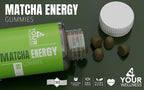 Matcha Green Tea Energy Gummies with Vitamin B12, B3, CoQ10 for Daily Energy and Metabolism Support - Vegan, Gluten-Free, Non-GMO, Kosher - 30 Day Supply, 60 Count Supplement
