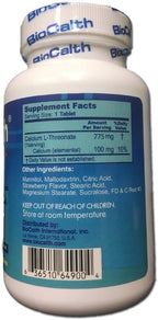 BioCalth® Chewable L-threonate Calcium Tablets, Strawberry Flavor, Patented Calcium Supplement