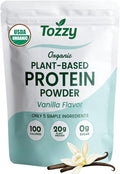 TOZZY Organic Vegan Protein Powder, Vanilla | 35 Servings | 20g Plant-Based Pea Protein | 5 Simple Ingredients | 0g Sugar | Keto | Gluten- & Dairy-Free (2.25 lb)