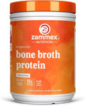 Zammex 100% Grass-Fed Beef Bone Broth Protein Powder, 18G Protein, Hydrolyzed Collagen Peptides Type 1&3, Supports Healthy Skin, Nails, Hair, Joints, Non-GMO, Gluten Free, Paleo & Keto Friendly