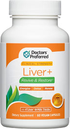 DOCTORS' PREFERRED Liver+ Revive & Restore 10-in-1 Formula with Clinically Validated 4’Liver and Milk Thistle | 60 Capsules