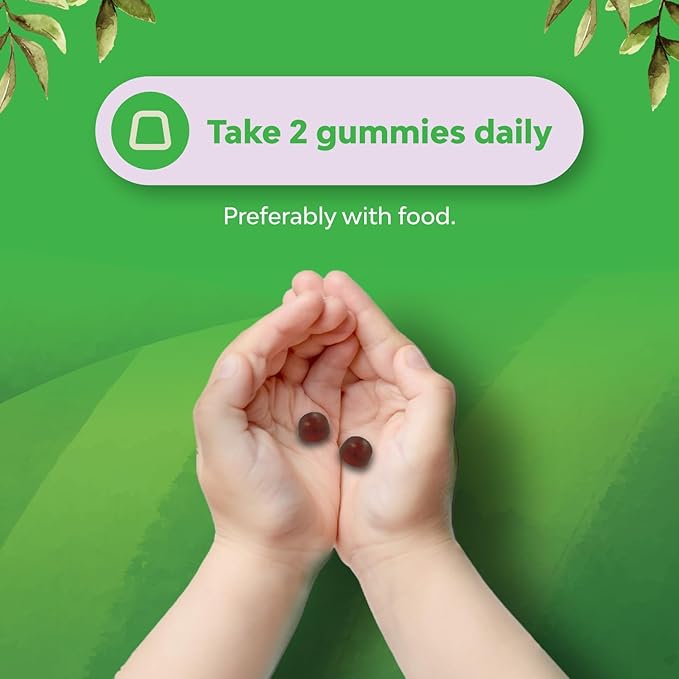 Kids Iron Gummies - Blood Builder Iron Supplements for Kids with Gentle for Stronger Immunity & Energy - Vitamin B12, Folate & Vitamin C Gummies - Vegan GMO & Gluten Free for Toddlers - 60 Count