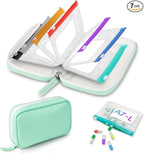 Timueetech A7 Waterproof Pill Organizer with 7 PCS L Size Zippered Pill Pouches for A7 Binder, Large BPA-Free Weekly Medicine Organizer, Color-Coded Reusable Travel Pill Storage System