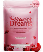 SweetDreams Dream Gummies Natural Sleep Aid for Adults, 5mg Melatonin, Magnesium, & L-Theanine - Vegan Gummy Supplement - Melatonin Gummies for Restful Deep Sleep Cycles (Strawberry Moon)