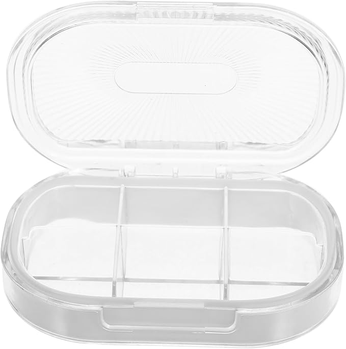 Travel Organizer Storage Case Small Airtight Dispenser for Pills Compartment Portable Storage Food Grade for Travel and Everyday Use