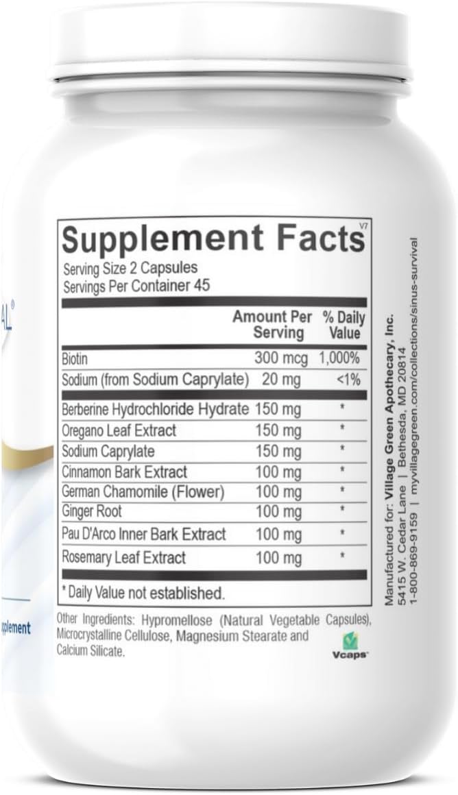Candida Balance – Natural Support for Yeast Levels – Gut, Sinus & Immune System Supplement – 90 Capsules