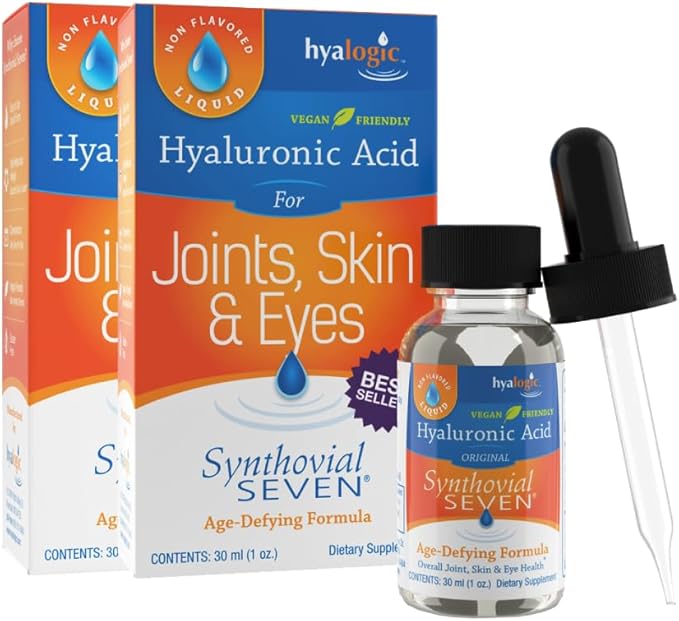 Hyalogic Synthovial Seven Hyaluronic Acid Liquid - HA Support - Vegan - 1 oz