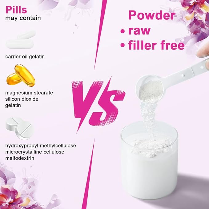 Multi Collagen Peptides Powder, 1LB | (Type I, II, III, V, X) with HyaluronicAcid, Biotin & Vitamin C,Supports Hair, Skin & Joint Health,Unflavored