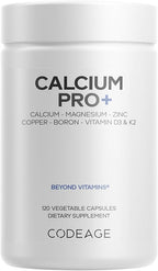 Codeage Calcium 250mg Supplement, Vitamin D3, Magnesium, Zinc, Copper, Boron, Vitamin K2-2-Month Supply - Elemental & High Calcium Vitamins Pills, Non-GMO - 120 Capsules