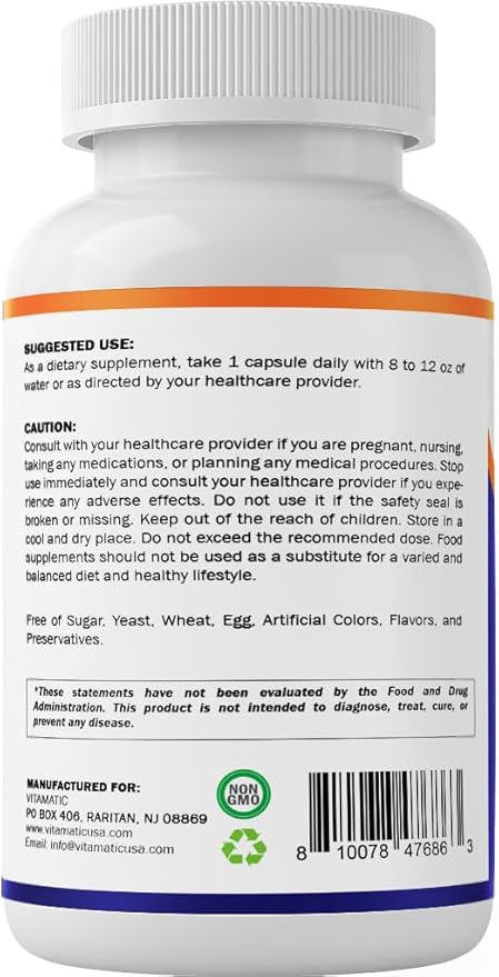 Vitamatic Cortisol Health Support - 90 Veggie Capsules - Made with Adaptogenic Blend with Ashwagandha, Rhodiola, Magnolia, L-Theanine, Phosphatidylserine