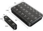Daviky Pill Organizer 3X a Day, Weekly Pill Box 7 Day, Travel Pill Case with Large Containers, Light-Proof Pill Case for Vitamins, Medication, Supplements and Fish Oils (Black)