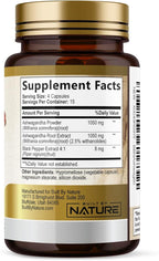 Built by Nature Ashwagandha 2100mg Extra Strength Stress Relief & Mood Support with Black Pepper Extract for Max Absorption - Non-GMO, Vegan, Gluten-Free - 60 Capsules