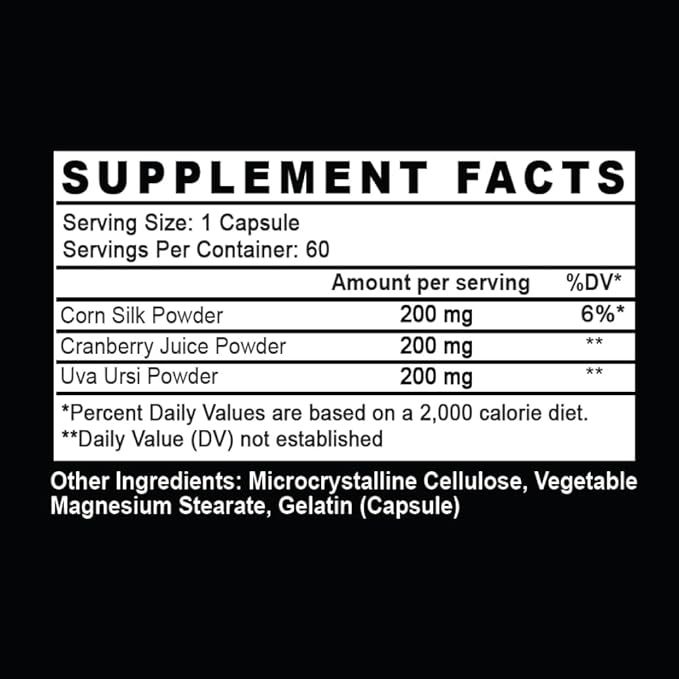 Angry Supplements Urinary Care for Women – UTI & Urinary Tract Health Support – Cranberry, Corn Silk & Uva Ursi – Bladder Cleanse Complex – 60 Capsules, 60 Day Supply (1-Bottle)