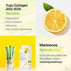 Yuzu Collagen Jelly Stick ㅣ Korean Citrus Beauty Supplement ㅣ Marine Collagen Peptide 3000mg ㅣ Skin Vitality & Hydration ㅣ No Sugar Added ㅣ Portable Stick Type