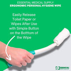 Essential Medical Supply Ergonomic Personal Hygiene Comfort Wipe Tool for Toilet Paper and Wet Wipes - 15in Long Reach Comfort Toilet Aid for Disabled and Elderly, Butt Wiper for Handicap Individuals