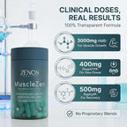 Zenos Health MuscleZen Muscle Builder for Men – ATP Supplements for Strength – Muscle Supplements for Super Recovery – Clear Muscle Support for Lean Muscle Growth - Made in USA, 180 Caps