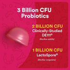 SmartyPants Adult Probiotic Gummies for Digestive Health: 3 Billion CFU, Gut Health and Immune Support Supplement, Clinically Studied Probiotic, Gluten Free, Strawberry, 30 Count (30 Day Supply)
