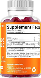 Vitamatic Vitamin D3 Gummies – 5000 IU Per Gummy – 60 Gummies