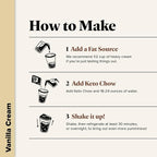 Keto Chow Vanilla Cream - Keto Meal Replacement Shake Powder - Nutritionally Complete - Low Carb - Delicious Easy Meal Substitute - Protein Rich & Dairy Free - Single Meal Serving