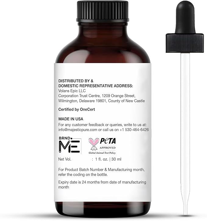 Majestic Pure Organic Rosemary Essential Oil - 100% Pure & Premium Oil for Hair Growth, Skin, Face, Aromatherapy & Diffuser - 1 fl oz | Perfect Oil for Hair Growth