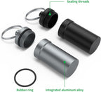 Portable Ear Plug Carrying Case, Urekt Waterproof Metal Earplug Case Keychain Container Holder（2 Pack）