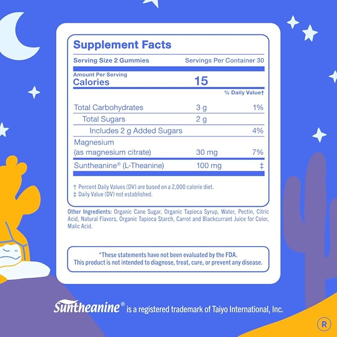 FIRST DAY Magnesium for Kids Gummies – Calm Kids Magnesium Citrate Gummies to Support Sleep & Relaxation – Bedtime Supplement with Suntheanine® L-Theanine, NO Melatonin - Strawberry - 30-Day Supply