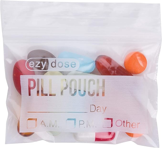 Ezy Dose Pill Packs, Pill Organizer Pouches, 100 Count | Disposable | Pack of 2