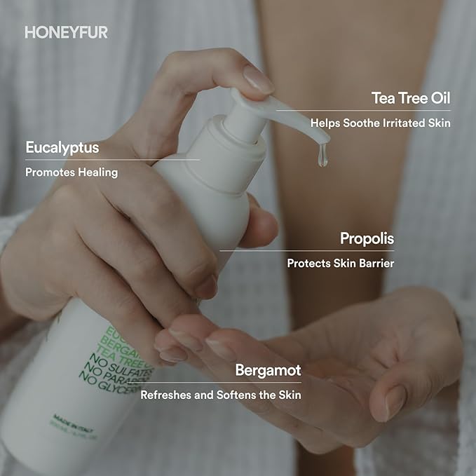 HONEYFUR pH Balanced Feminine Wash | Gentle Cleanser For Sensitive Skin | Natural Intimate Area Hygiene Wash – Sulfates & Paraben Free – Soothing, Refreshing, Calms Irritation – 200 ML / 6.7 FL OZ