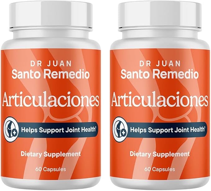 Santo Remedio Articulaciones Joint Health Support Supplement, Promotes Joint Comfort, Mobility & Function, Clinically Proven TamaFlex™ Formula, 60 Capsules per Jar (30 Servings), Pack of 2
